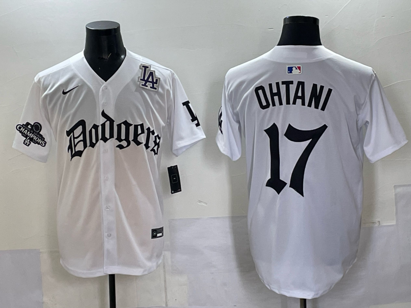 Men Los Angeles Dodgers #17 Ohtani white Nike 2025 MLB jersey 006->los angeles dodgers->MLB Jersey